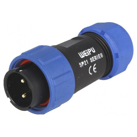 Mufă SP21 tată PIN 2 IP68 30A 500V pentru cablu 7÷12mm | Electronic-mag.ro | Componente Electronice