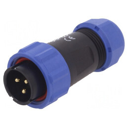 Mufă SP21 tată PIN 3 IP68 30A 500V pentru cablu 7÷12mm | Electronic-mag.ro | Componente Electronice