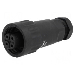 Mufă WA22 mamă PIN 4 3 PE IP67 16A terminal cu şurub 5-6,5mm | Electronic-mag.ro | Componente Electronice