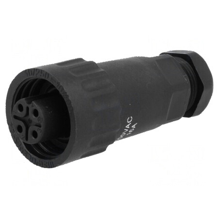 Mufă WA22 mamă PIN 4 3 PE IP67 16A terminal cu şurub 5-6,5mm | Electronic-mag.ro | Componente Electronice