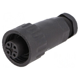 Mufă WA22 mamă PIN 4 3 PE IP67 16A cu terminal cu şurub 7÷8,5mm | Electronic-mag.ro | Componente Electronice