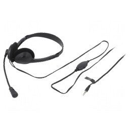Căşti cu microfon negru Jack 3,5mm 1,8m 32Ω 93dB | Electronic-mag.ro | Componente Electronice