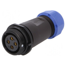 Mufă SP21 mamă 4 PIN IP68 30A 500V pentru lipire pe cablu | Electronic-mag.ro | Componente Electronice