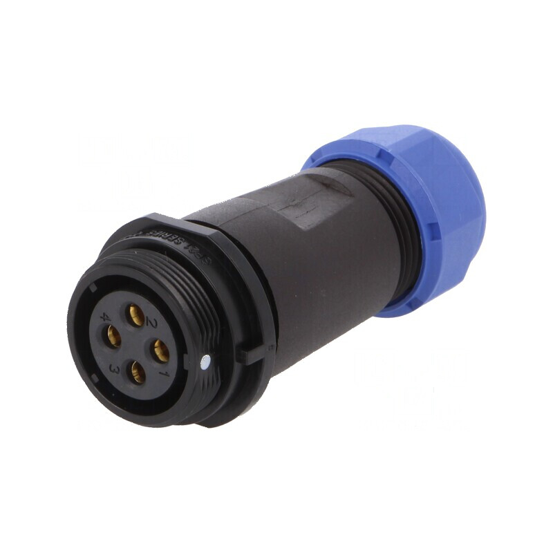 Mufă SP21 mamă 4 PIN IP68 30A 500V pentru lipire pe cablu | Electronic-mag.ro | Componente Electronice Mufă SP21 mamă 4 PIN IP68 30A 500V pentru lipire pe cablu | Electronic-mag.ro | Componente Electronice