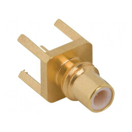 Conector SMC soclu tată 50Ω THT cablu PTFE aurit | Electronic-mag.ro | Componente Electronice