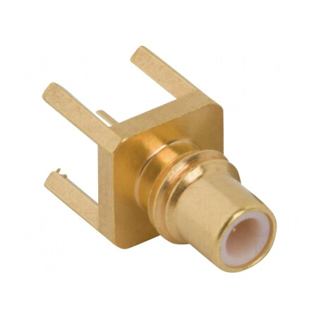 Conector SMC soclu tată 50Ω THT cablu PTFE aurit | Electronic-mag.ro | Componente Electronice
