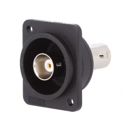 Adaptor BNC soclu 50Ω negru plastic FT | Electronic-mag.ro | Componente Electronice