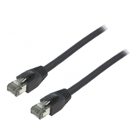 Cabluri patch S/FTP Cat 8.1 2m LSZH negru 26AWG | Electronic-mag.ro | Componente Electronice