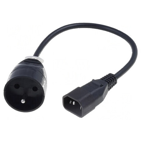 Cablu 3x1mm2 CEE 7/5 IEC C14 tată PVC 0,3m | Electronic-mag.ro | Componente Electronice