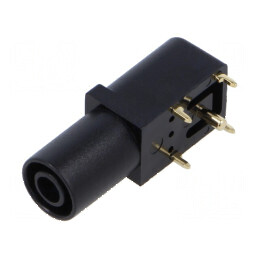 Conector banană 4mm soclu 24A negru aurit pentru PCB 33,6mm | Electronic-mag.ro | Componente Electronice