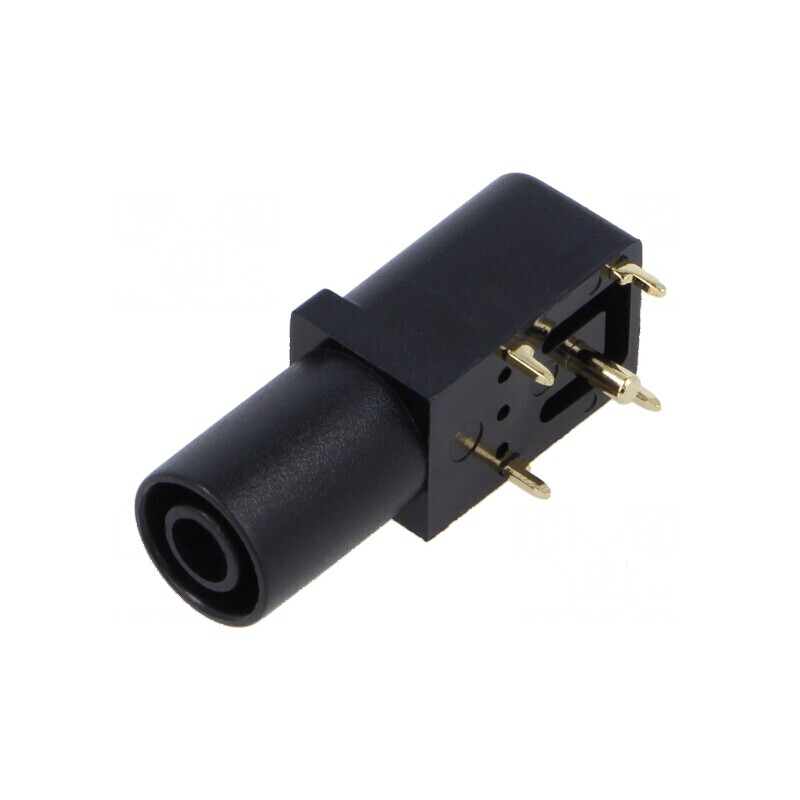 Conector banană 4mm soclu 24A negru aurit pentru PCB 33,6mm | Electronic-mag.ro | Componente Electronice Conector banană 4mm soclu 24A negru aurit pentru PCB 33,6mm | Electronic-mag.ro | Componente Electronice