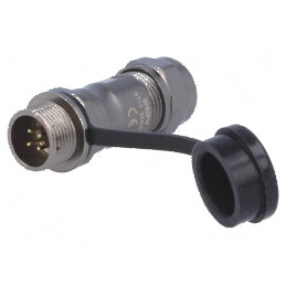 Mufă ST12 tată PIN 4 IP67 5A 200V pentru cablu 5-8mm | Electronic-mag.ro | Componente Electronice