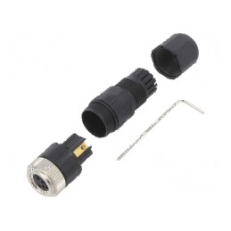 Conector M8 mamă 4 pini drept pe cablu 3A IP67 60V | Electronic-mag.ro | Componente Electronice