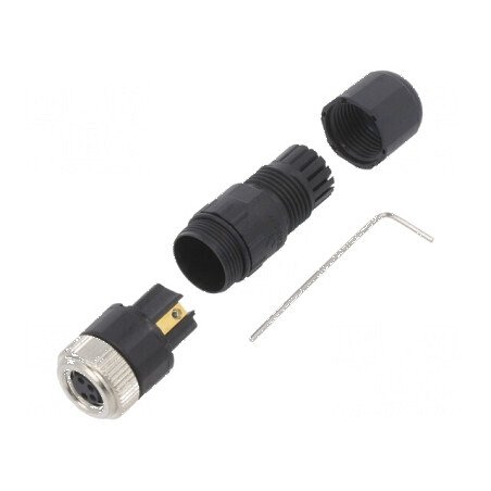 Conector M8 mamă 4 pini drept pe cablu 3A IP67 60V | Electronic-mag.ro | Componente Electronice