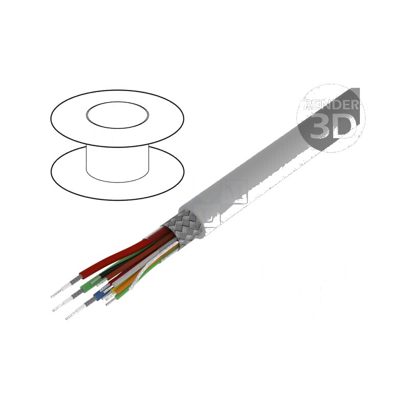 Cablu AV 3x0,08mm2 7x0,08mm2 100m Cositorit OFC Gri 10 Litri | Electronic-mag.ro | Componente Electronice