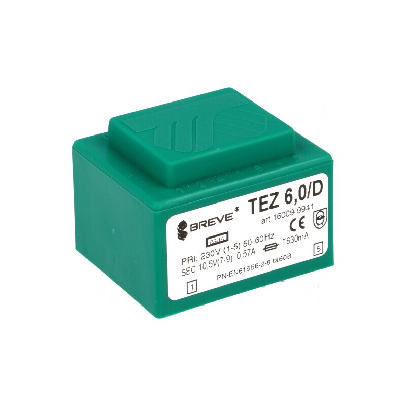Transformator încapsulat 6VA 230VAC 10,5V 571,4mA PCB IP00 | Electronic-mag.ro | Componente Electronice