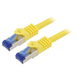 Patch cord S/FTP 6a 3m LSZH galben 26AWG | Electronic-mag.ro | Componente Electronice