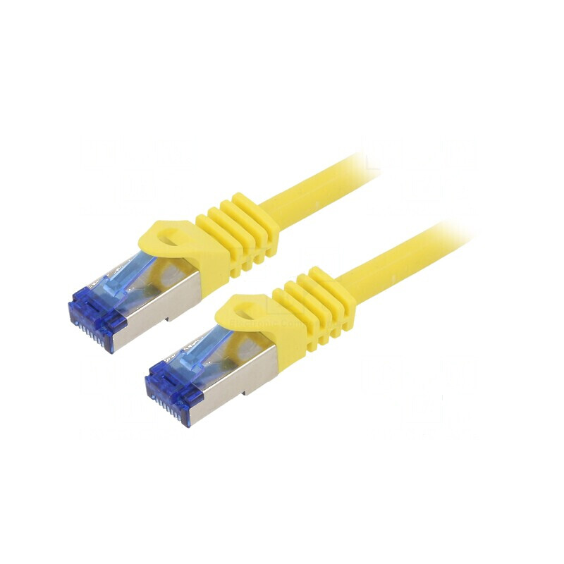 Patch cord S/FTP 6a 3m LSZH galben 26AWG | Electronic-mag.ro | Componente Electronice
