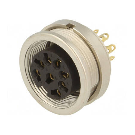 Conector M16 soclu mamă lipire PIN 8 5A 60V IP40 0.75mm2 | Electronic-mag.ro | Componente Electronice