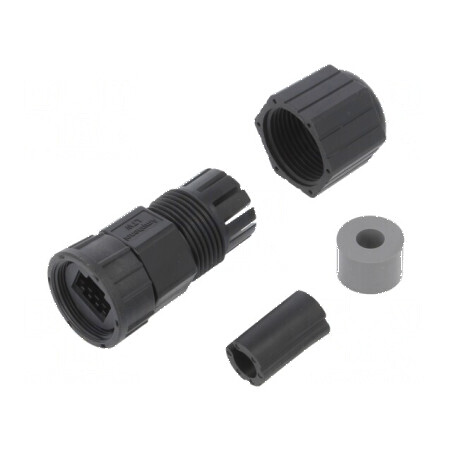 Carcasa RJ45 plastic cu filet interior, protecție IP67 prin rotire | Electronic-mag.ro | Componente Electronice