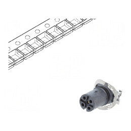 Conector M12 soclu PIN 5 mamă A-DeviceNet CANopen SMT | Electronic-mag.ro | Componente Electronice