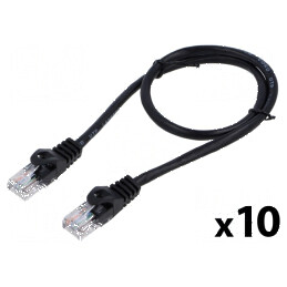 Patch cord U/UTP 6 litat CCA PVC negru 0,5m 26AWG | Electronic-mag.ro | Componente Electronice