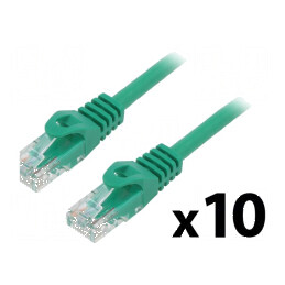 Patch cord U/UTP 6 litat CCA PVC 0,5m 26AWG verde | Electronic-mag.ro | Componente Electronice