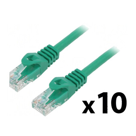 Patch cord U/UTP 6 litat CCA PVC 0,5m 26AWG verde | Electronic-mag.ro | Componente Electronice
