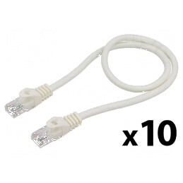 Cablaj Patch Cord U/UTP 6 litat CCA PVC alb 0,5m 26AWG | Electronic-mag.ro | Componente Electronice