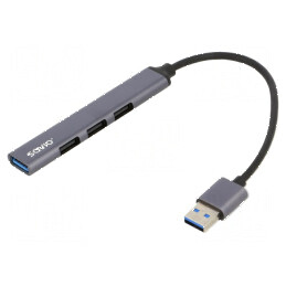 Hub USB 4 porturi USB A 2.0/3.1 gri | Electronic-mag.ro | Componente Electronice
