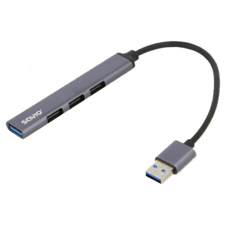 Hub USB 4 porturi USB A 2.0/3.1 gri | Electronic-mag.ro | Componente Electronice