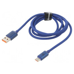 Cablu USB 2.0 A la C 1,2m albastru textil | Electronic-mag.ro | Componente Electronice
