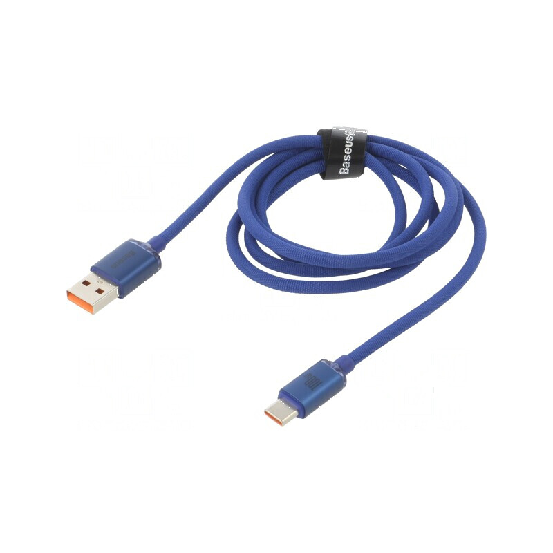 Cablu USB 2.0 A la C 1,2m albastru textil | Electronic-mag.ro | Componente Electronice