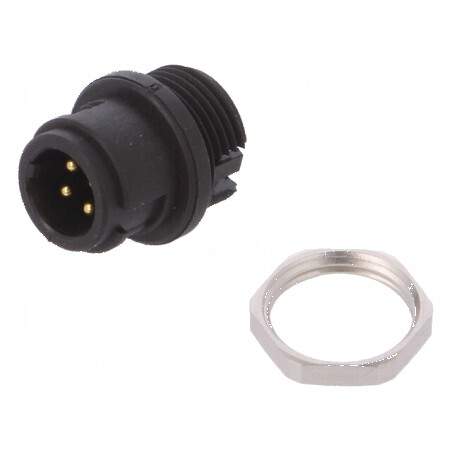 Conector circular soclu 710 tată PIN 4 neecranaţi aurit 3A | Electronic-mag.ro | Componente Electronice