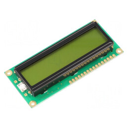 Afișaj LCD alfanumeric STN 16x1 galben-verde LED | Electronic-mag.ro | Componente Electronice