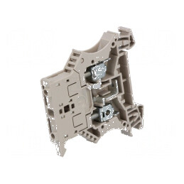 Conector îmbinare şine 6mm2 1 pistă 2 borne bej 7,9mm | Electronic-mag.ro | Componente Electronice