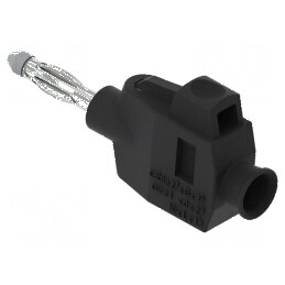 Conector banană 4mm negru 36A 30VAC 60VDC neizolat | Electronic-mag.ro | Componente Electronice