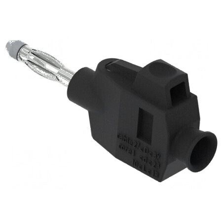 Conector banană 4mm negru 36A 30VAC 60VDC neizolat | Electronic-mag.ro | Componente Electronice