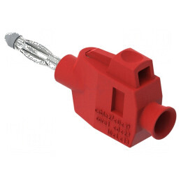 Conector banană 4mm roşie neizolat 36A 30VAC 60VDC | Electronic-mag.ro | Componente Electronice