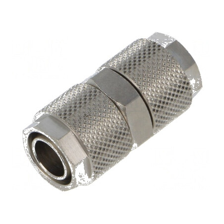 Conector filetat inline cu montaj, max. 15bar, din alamă nichelată | Electronic-mag.ro | Componente Electronice