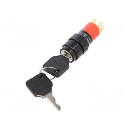 Comutator întrerupător cu cheie Poz.i stab 2 pini SPDT Ø16mm | Electronic-mag.ro | Componente Electronice