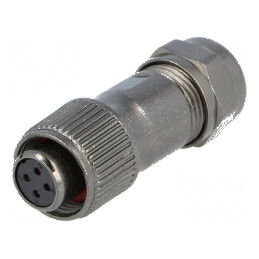 Mufă ST12 mamă PIN 4 IP67 5A 200V pentru lipire pe cablu | Electronic-mag.ro | Componente Electronice