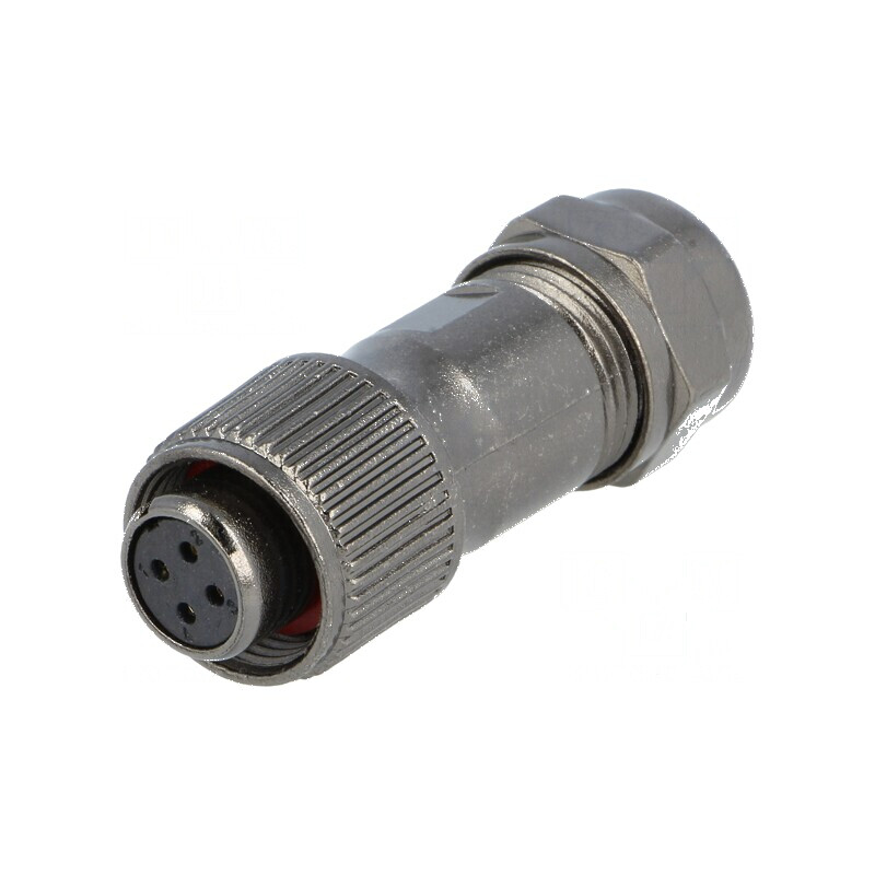 Mufă ST12 mamă PIN 4 IP67 5A 200V pentru lipire pe cablu | Electronic-mag.ro | Componente Electronice