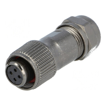 Mufă ST12 mamă PIN 4 IP67 5A 200V pentru lipire pe cablu | Electronic-mag.ro | Componente Electronice