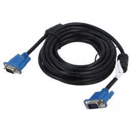 Cablu D-Sub 15pin HD 5m negru cu mufe din ambele părți | Electronic-mag.ro | Componente Electronice