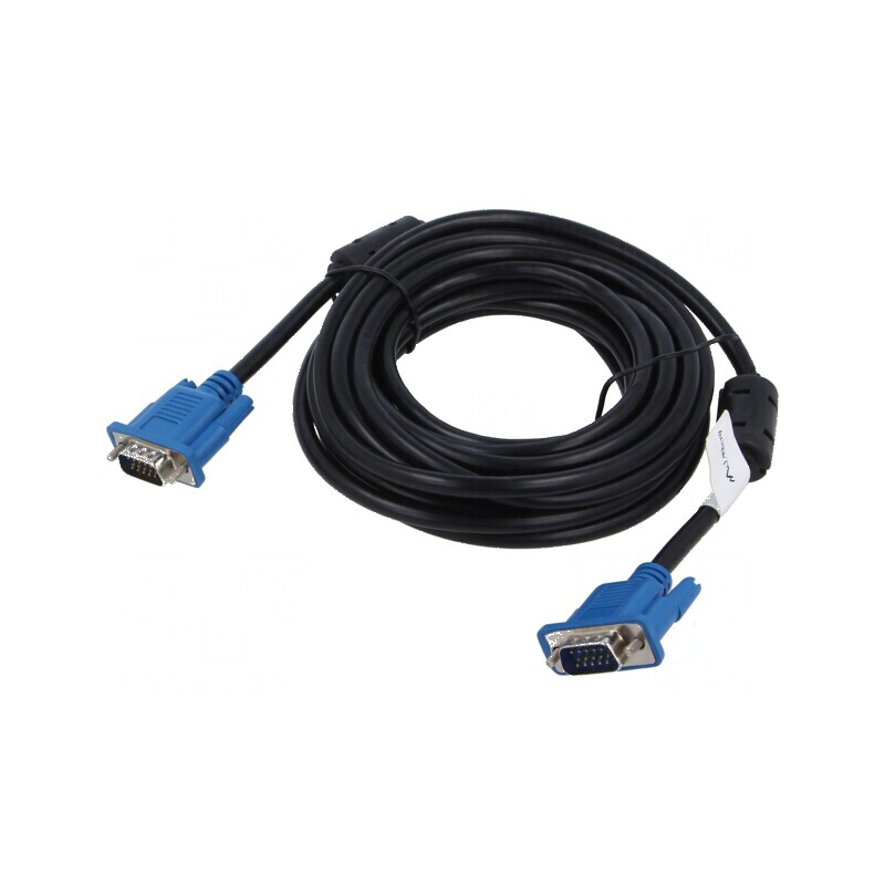 Cablu D-Sub 15pin HD 5m negru cu mufe din ambele părți | Electronic-mag.ro | Componente Electronice