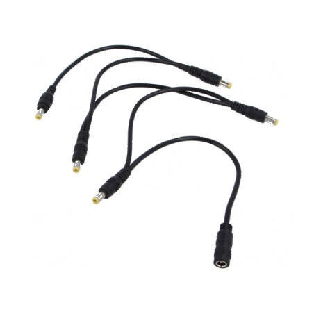 Cablu DC 5,5/2,1mm cu mufe x5, 0,9m, 2x0,5mm² | Electronic-mag.ro | Componente Electronice