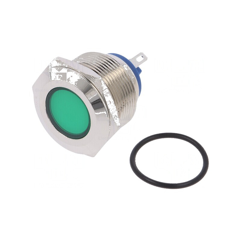 Lampă LED plată verde 24VDC 24VAC Ø22mm alamă | Electronic-mag.ro | Componente Electronice Lampă LED plată verde 24VDC 24VAC Ø22mm alamă | Electronic-mag.ro | Componente Electronice