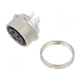 Conector M16 soclu mamă lipire PIN 4 6A 150V IP40 | Electronic-mag.ro | Componente Electronice