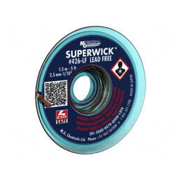 Bandă dezlipit ESD Lead-Free Super Wick 2,5mm x 1,5m | Electronic-mag.ro | Componente Electronice